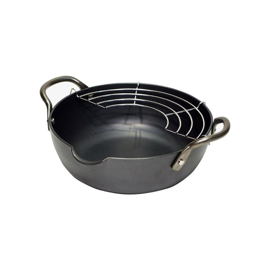 夢幻窒化鐵製天婦羅炸鍋 20cm|3mm板厚|不易生鏽|極鐵鍋